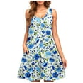 thumbnail image 1 of Womens Sleeveless Floral Sundress Summer Casual A Line Tank Dress Beach Vacation Swing Dress, 1 of 4