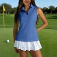 thumbnail image 1 of Womens Sleeveless Golf Shirt Quarter Zip Polo Top With Collared Neck For Sports Casual Wear Summer Golf And Activewear Outfits, 1 of 7