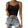 thumbnail image 1 of Womens Sleeveless Halter Crop Top Knit Sweater Vest Ribbed Camisole Tank Tops, 1 of 5