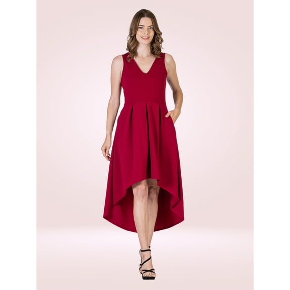 Womens Sleeveless High Low Dress