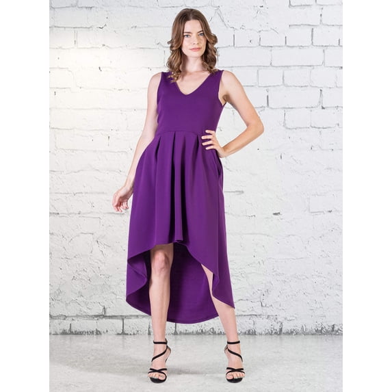 Womens Sleeveless High Low Dress