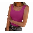 thumbnail image 1 of Womens Sleeveless High Neck Tank Tops Fashion Summer Casual Basic Slim Fit Ribbed Racerback Top Shirt Clothes, 1 of 6