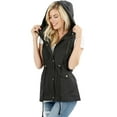 thumbnail image 1 of Womens Sleeveless Military Hooded Anorak Vest Jacket, 1 of 5