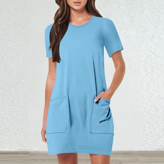 Womens Sleeveless Mini Tank Dress Casual Workout Sport Tennis Athletic With 2 Pockets Dress V Neck Dresses for Women Casual Summer Womens Summer Fashion Petite Dresses for Women Woman Maxi Dress