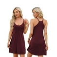 thumbnail image 1 of Womens Sleeveless Nightgown O Neck Sleeveless Sleep Dress Spaghetti Strap Racerback Pajama Dress Women's Cami Chemise Nightdress, S-XXL, 1 of 15
