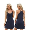 thumbnail image 1 of Womens Sleeveless Nightgown O Neck Sleeveless Sleep Dress Spaghetti Strap Racerback Pajama Dress Women's Cami Chemise Nightdress, S-XXL, 1 of 15