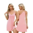 thumbnail image 1 of Womens Sleeveless Nightgown O Neck Sleeveless Sleep Dress Spaghetti Strap Racerback Pajama Dress Women's Cami Chemise Nightdress, S-XXL, 1 of 18