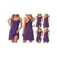 thumbnail image 1 of NOMADIC NOOK Women's Sleeveless Nightgown Spaghetti Strap Racer Back Knit U Neck Sleepdress Sleepwear Lounge X-Small Black 3 Pack Purple Large, 1 of 6