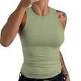 thumbnail image 1 of Womens Sleeveless Racerback High Neck Casual Basic Cotton Ribbed Tank Top, 1 of 3