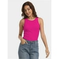 thumbnail image 1 of Womens Sleeveless Racerback High Neck Casual Basic Ribbed Fitted Tank Top, 1 of 6