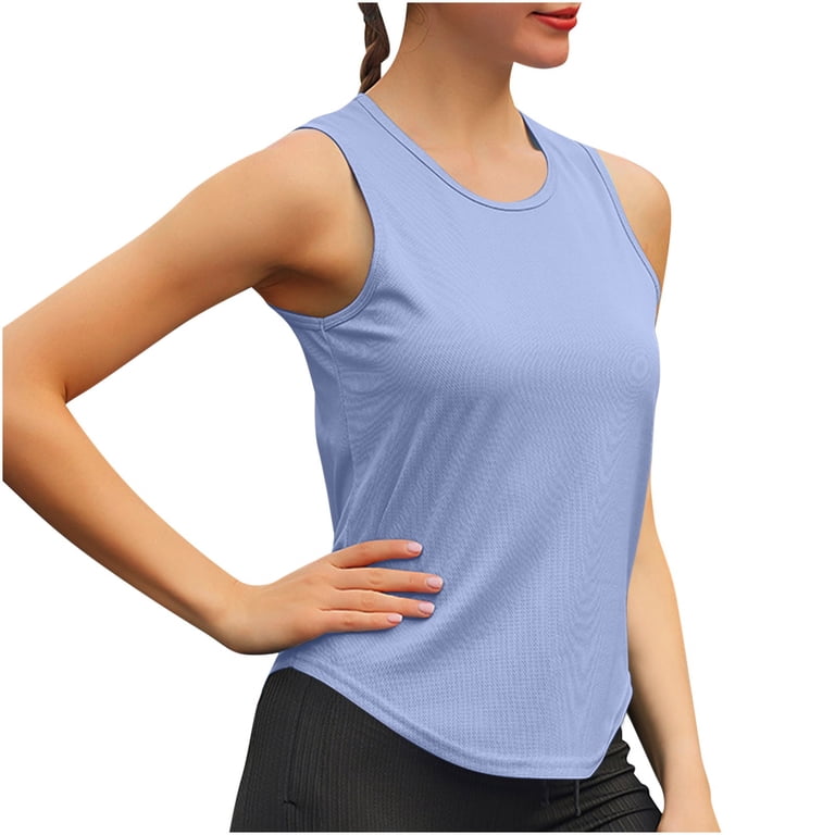 Women's Racerback Tank Top - Sleeveless Round Neck Casual Graphic Tunic Shirt, Summer Loose Fit Top