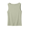 thumbnail image 1 of Womens Sleeveless Ribbed Tank Tops Boat Neck Slim Fit Shirts Summer Beach Vacation Clothes Army Green 2XL, 1 of 6