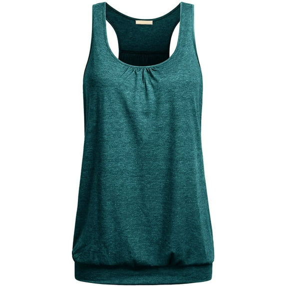 Womens Sleeveless Round Neck Loose Fit Racerback Yoga Tank Top