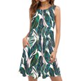 thumbnail image 1 of Womens Sleeveless Summer Dresses Hawaiian Print Sundress Casual Beach Dress Tropical Tank Dress with Pockets, 1 of 8