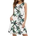 thumbnail image 1 of Womens Sleeveless Summer Dresses Hawaiian Print Sundress Casual Beach Dress Tropical Tank Dress with Pockets, 1 of 8