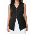 thumbnail image 1 of Womens Sleeveless Sweater Vest Button Black S, 1 of 10