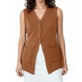 thumbnail image 1 of Womens Sleeveless Sweater Vest Button Camel XXXL, 1 of 10