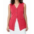 thumbnail image 1 of Womens Sleeveless Sweater Vest Button Red XL, 1 of 10