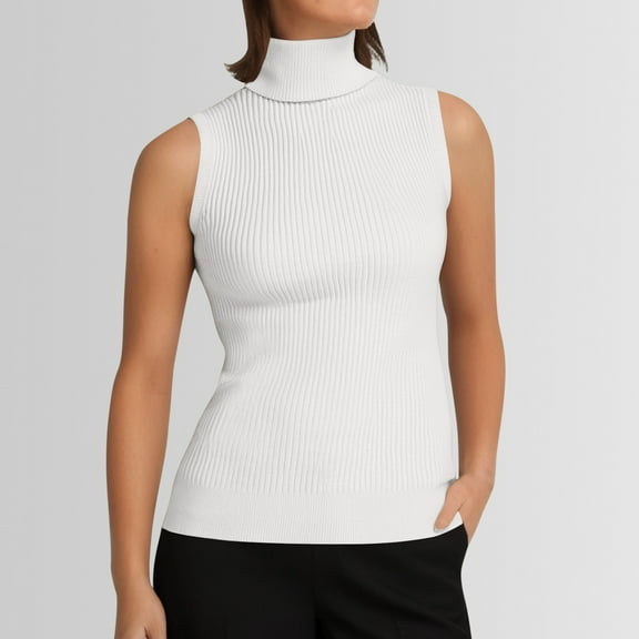 Womens Sleeveless Sweater Vest Knit Tank Tops Slim Fit
