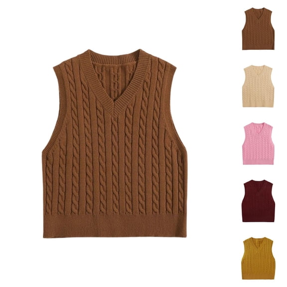 Womens Sleeveless Sweater Vest Lightweight Knit for Spring and Fall Women's V Neck Knitted Pullover Vest Sweater Sleeveless Top