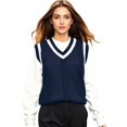 thumbnail image 1 of Womens Sleeveless Sweater Vest Men's And Women's Matching Knitted Sweater Blouses Knitted Yarn Cardigans College Style School Blouses, 1 of 9