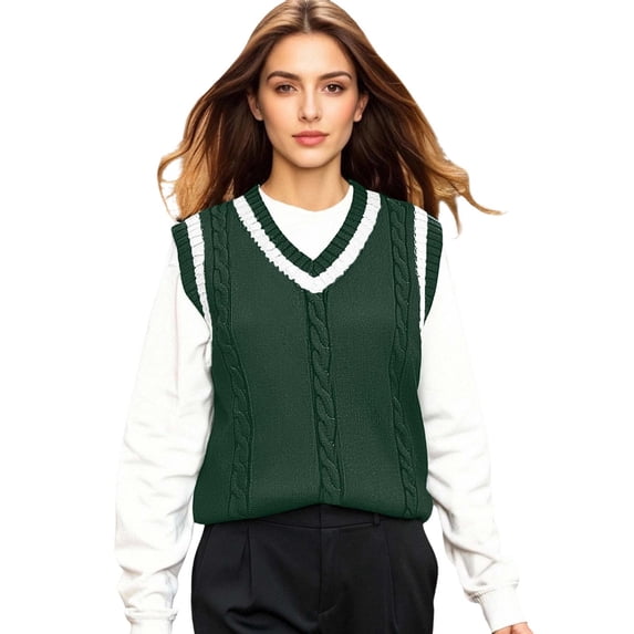 Womens Sleeveless Sweater Vest Men's And Women's Matching Knitted Sweater Blouses Knitted Yarn Cardigans College Style School Blouses
