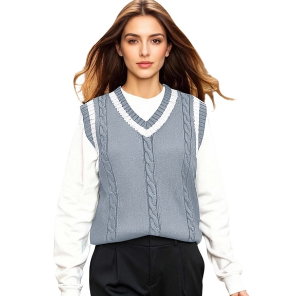Womens Sleeveless Sweater Vest Men's And Women's Matching Knitted Sweater Blouses Knitted Yarn Cardigans College Style School Blouses