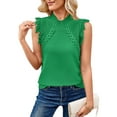 thumbnail image 1 of Womens Sleeveless Sweater Vest Mock Neck Cable Knit Fringe Cap Sleeve Boho Trendy Pullover Tank Tops Green S, 1 of 7