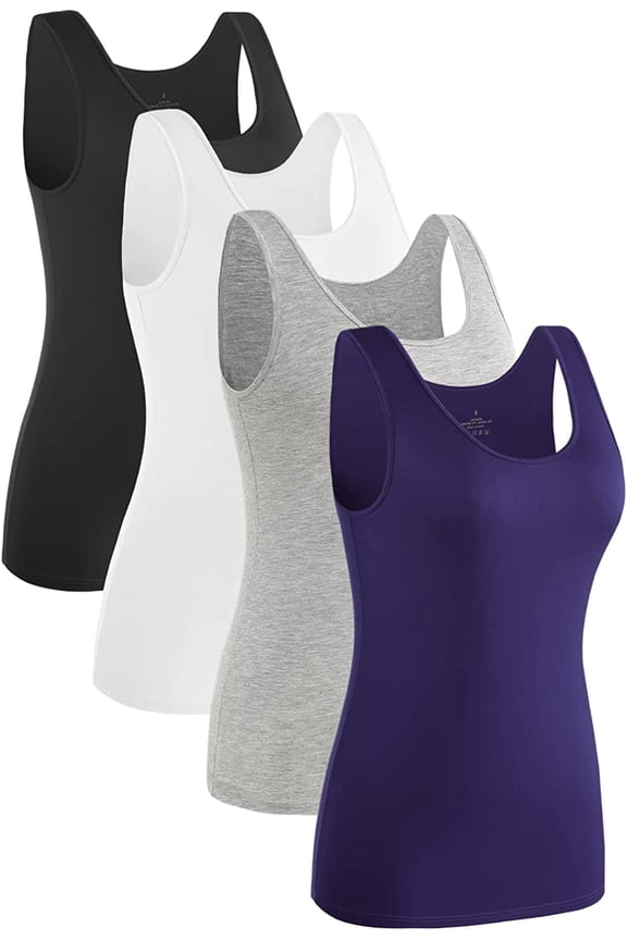 Womens Sleeveless Tank Tops Layering Tanks Undershirt Tank Top 3-4 Pack