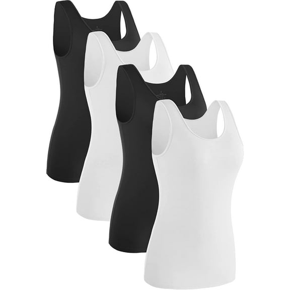 Womens Sleeveless Tank Tops Layering Tanks Undershirt Tank Top 3-4 Pack