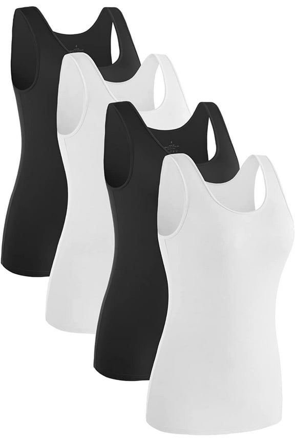 Womens Sleeveless Tank Tops Layering Tanks Undershirt Tank Top 3-4 Pack