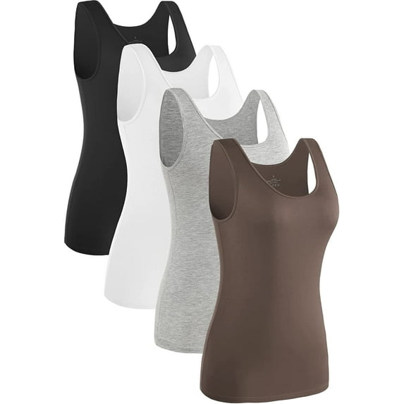 Womens Sleeveless Tank Tops Layering Tanks Undershirt Tank Top 3-4 Pack