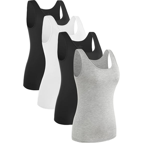 Womens Sleeveless Tank Tops Layering Tanks Undershirt Tank Top 3-4 Pack