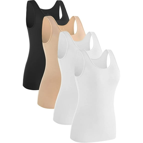 Womens Sleeveless Tank Tops Layering Tanks Undershirt Tank Top 3-4 Pack