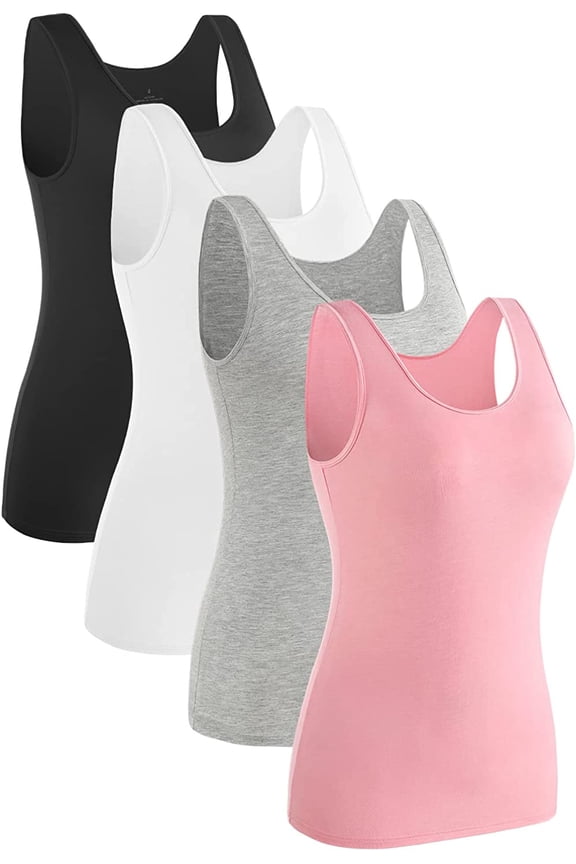 Womens Sleeveless Tank Tops Layering Tanks Undershirt Tank Top 3-4 Pack