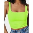 thumbnail image 1 of Womens Sleeveless Tanks Strappy Square Neck Skinny Cami Tops Basic Workout Fitness Crop Tank Top, 1 of 6