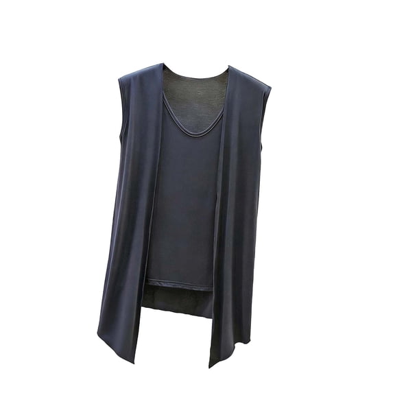 Womens Sleeveless Top Flowy Open Front Vest with Attached Tank Top Casual Loose Blouse