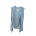 thumbnail image 1 of Womens Sleeveless Top Flowy Open Front Vest with Attached Tank Top Casual Loose Blouse, 1 of 5