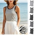 thumbnail image 1 of Womens Sleeveless Top,Tank Tops for Women,Fashion Womens Summer Sleeveless Round-Neck Comfy Solid Regular Tank Tops | CSEONE,Silver L, 1 of 6