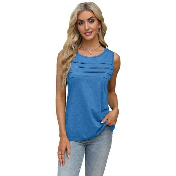 Womens Sleeveless Tops Blue XXL