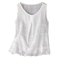 thumbnail image 1 of Sleeveless Tops For Women Womens Sleeveless Tops Cotton Linen Embroidery Solid Color Suspender Summer Outfits Womens Tank Tops, 1 of 8
