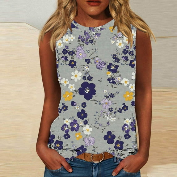 Womens Sleeveless Tops for Work T Shirts for Women Loose Fit Plus Size Oversized Tshirts for Women Graphic Tees Plus Size Tops
