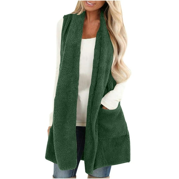 Womens Sleeveless Vest With Pockets Lapel Open Front Cardigan Sweater Fuzzy Jacket Coat 3x Sweaters for Women Long Cardigans for Women Knit Cardigan Outfits for Women Netted Cardigan Button down