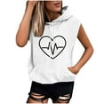 thumbnail image 1 of Womens Sleeveless Vest Tops Casual Loose Fit Hoodie Lightweight Drawstring Pullover Sweatshirt with Pockets, 1 of 3