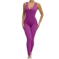 thumbnail image 1 of Womens Sleeveless Yoga Jumpsuits Tummy Control Workout Jumpsuits Athletic Romper Running Sportswear Elastic Tight Jumpsuits Outlet Overstock Clearance, 1 of 3