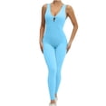 thumbnail image 1 of Womens Sleeveless Yoga Jumpsuits Tummy Control Workout Jumpsuits Athletic Romper Running Sportswear Elastic Tight Jumpsuits, 1 of 3