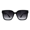 thumbnail image 1 of Womens Slick Horn Rim Inset Lens Plastic Chic Sunglasses Black Smoke, 1 of 5