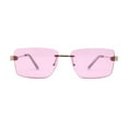 thumbnail image 1 of Womens Slick Minimal Luxury Rimless Rectangle Retro 90s Sunglasses Gold Pink, 1 of 4
