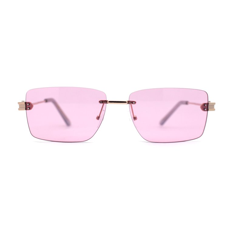 Womens Slick Minimal Luxury Rimless Rectangle Retro 90s  display picture 2
