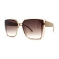 thumbnail image 1 of Womens Slick Minimal Squared Retangle Designer Fashion Sunglasses Beige Brown, 1 of 4